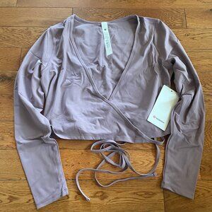 NWT Lululemon Nulu Long-Sleeve Cropped Wrap Size L Lavender Lux LVLX